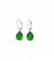 Helenite Pear Leverback Earrings Sterling