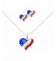 Independence American Pendant Necklace Earrings