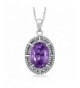 Purple Amethyst Sterling Pendant Necklace