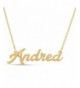 Andrea Nameplate Necklace Gold Tone