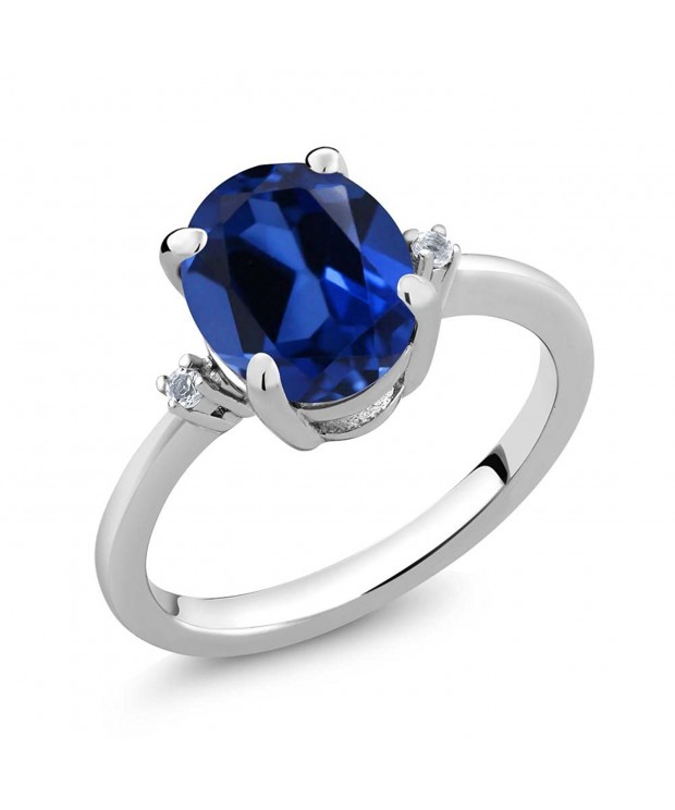 Sterling Silver Simulated Sapphire Available