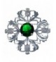 Sterling Silver Green Thistle Brooch