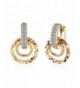 Plated Double Dangle Earrings Zirconia