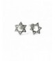 Sterling Silver Star David Earrings