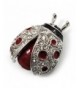 Enamel Ladybug Brooch Silver Tone