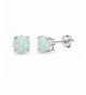 Sterling Silver Simulated White Earrings