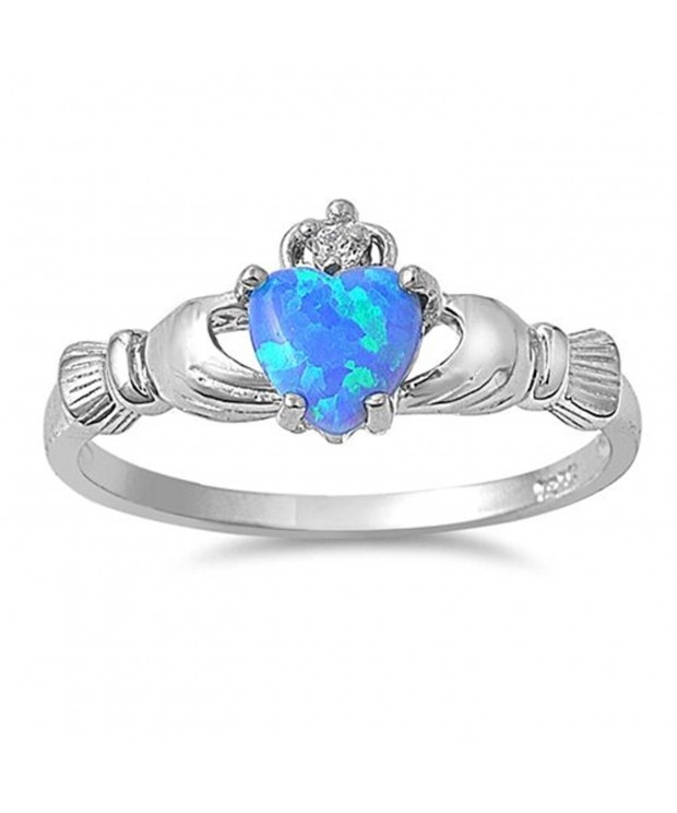 Sterling Silver CREATED Claddagh Ring3 10