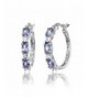 Sterling Tanzanite Princess cut Filigree Earrings