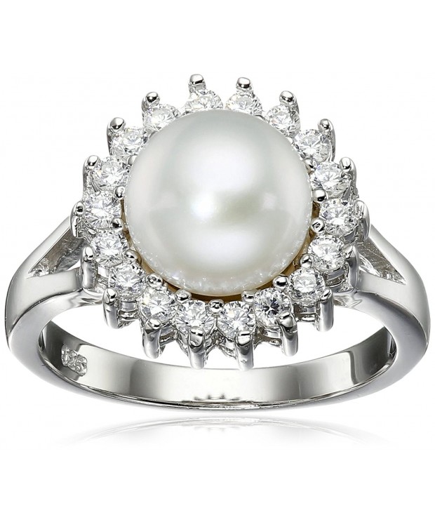 Bella Pearl Halo Ring Size