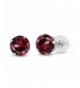 Round Rhodolite Garnet White Earrings