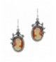 Flower Resin Cameo Earrings Salmon