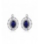 JewelryPalace Created Sapphire Earrings Sterling