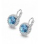 SBLING Platinum Plated Leverback Earrings Swarovski