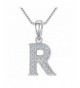 FANZE Sterling Zirconia Alphabet Necklace