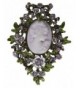 Cameo Brooch Antique Purple Stones