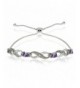 Sterling Amethyst Infinity Adjustable Bracelet