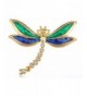 Alilang Golden Rhinestones Dragonfly Insect